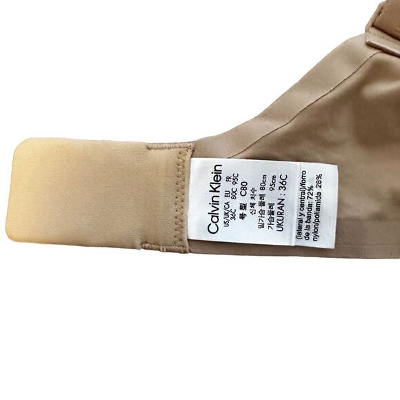 Calvin Klein ~Nude Bra~ size 36C ~ Lightly Lined ~Full Coverage w/ Memory Touch - Picture 3 of 6